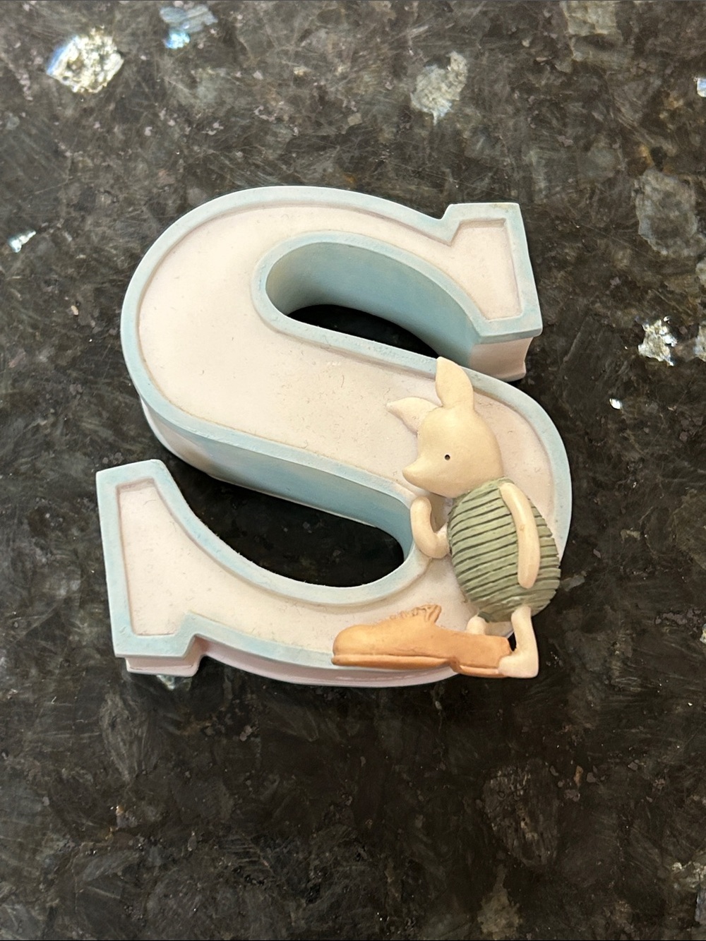 VTG Disney Classic Pooh Decorative Letter S with Piglet 1990s
